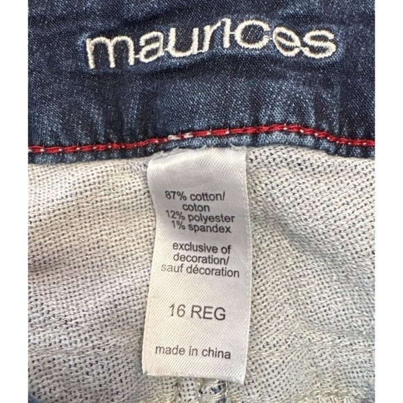 Maurices Womens 16 Regular Bootcut Blue Denim Jeans Stretch - Picture 2 of 6